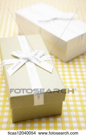 White and green gift box View Large Photo Image Picture - White and green gift box. Fotosearch