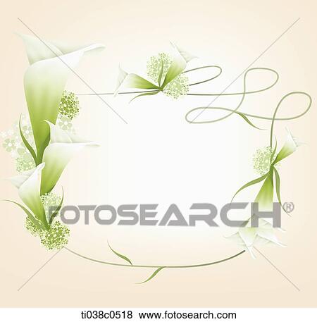 Stock Photo - White calla frame. Fotosearch