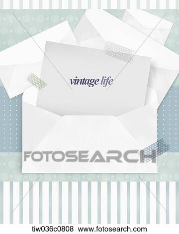White envelope with vintage life View Large Photo Image Stock Photo - White envelope with vintage life. Fotosearch