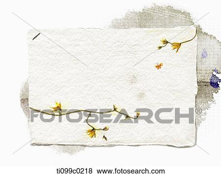 Yellow flower on the paper View Large Photo Image Stock Photo - Yellow flower on the paper. Fotosearch