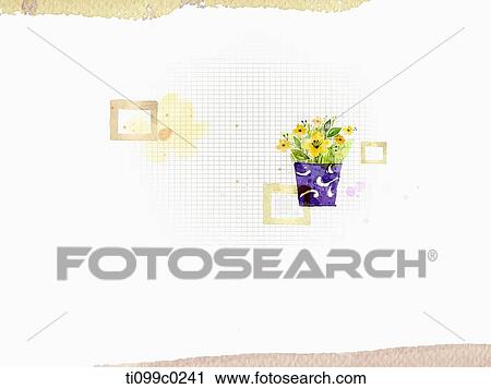Yellow flowers in the purple vase View Large Photo Image Stock Image - Yellow flowers in the purple vase. Fotosearch