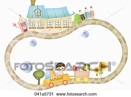 a child going to school by car View Large Illustration Clip Art - a child going to school by car. Fotosearch