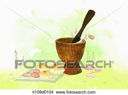 a large wood mortar View Large Illustration Stock Illustration - a large wood mortar . Fotosearch