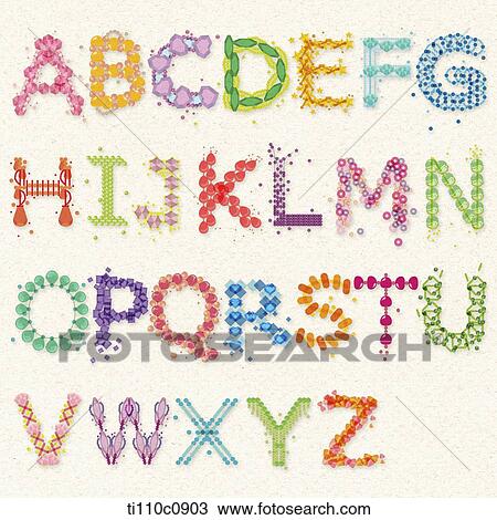 alphabets with art design View Large Illustration Drawing - alphabets with art design . Fotosearch