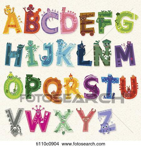 alphabets with art design View Large Illustration Stock Illustration - alphabets with art design . Fotosearch