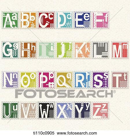 alphabets with art design View Large Illustration Stock Illustration - alphabets with art design . Fotosearch