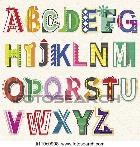 alphabets with art design View Large Illustration Stock Illustration - alphabets with art design . Fotosearch
