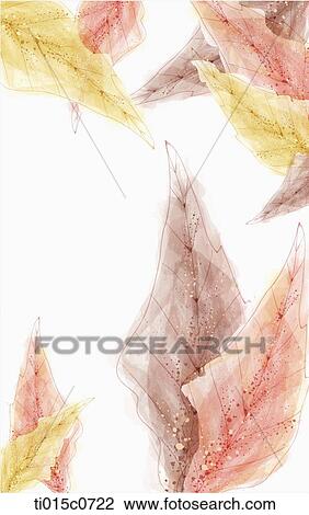 Drawing - brown leaves background. Fotosearch