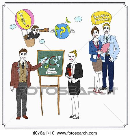 Clipart - business people around the world. Fotosearch