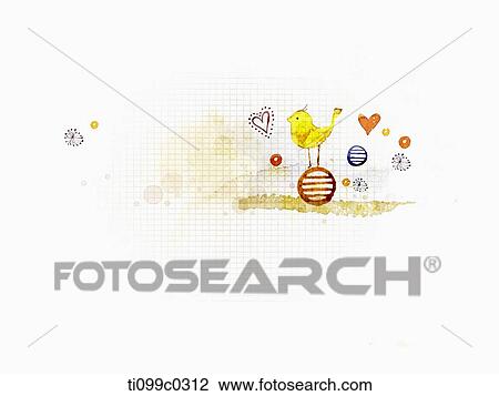 Drawing - chick in white background. Fotosearch
