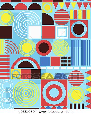 colorful geometric patterns View Large Illustration Stock Illustration - colorful geometric patterns. Fotosearch