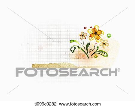 Drawing - flower in white background. Fotosearch