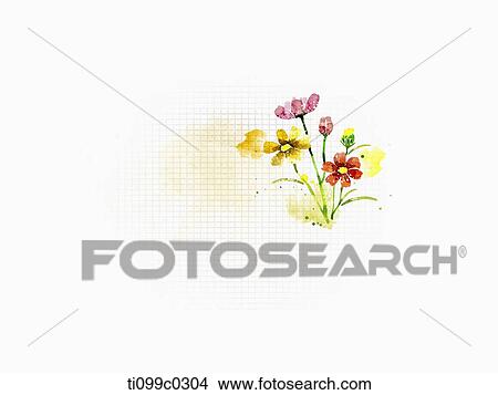 Stock Illustration - flower in white background. Fotosearch