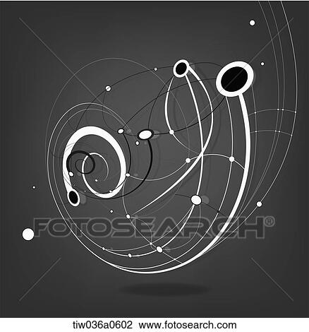 Drawing - geometric pattern in black background. Fotosearch