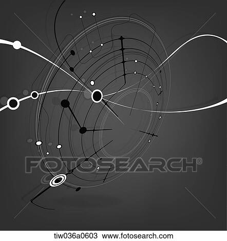 Drawing - geometric pattern in black background. Fotosearch