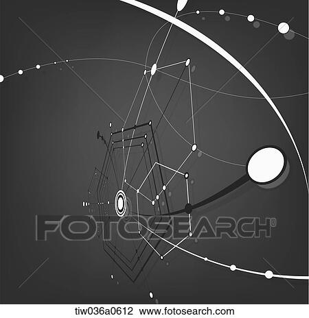 Drawing - geometric pattern in black background. Fotosearch