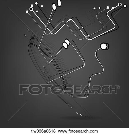 Stock Illustration - geometric pattern in black background. Fotosearch