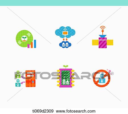 Stock Illustration - icons of technology advance . Fotosearch