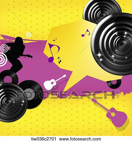 Clip Art - illustration design of music and lp disks . Fotosearch