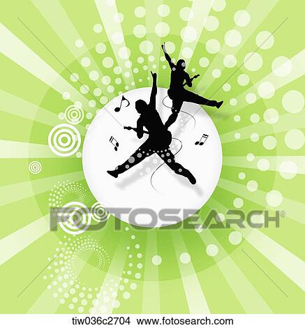 illustration design people jumping on a music View Large Illustration Stock Illustration - illustration design people jumping on a music . Fotosearch
