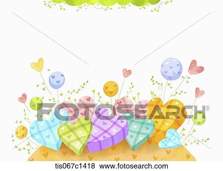 Stock Illustration - illustration of 3d heart shapes . Fotosearch