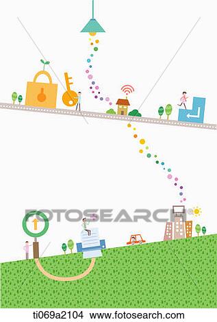 Stock Illustration - illustration of modern society and technology. Fotosearch
