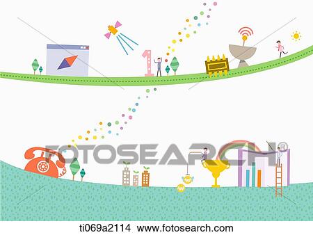 illustration of modern society and technology View Large Illustration Stock Illustration - illustration of modern society and technology. Fotosearch