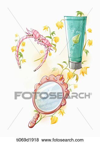 Stock Illustration - items for beauty treatment. Fotosearch