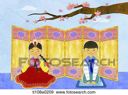 Stock Illustration - kids taking a bow . Fotosearch