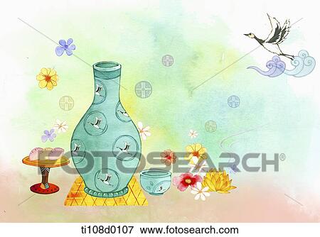 Korean ancient celadon View Large Illustration Stock Illustration - Korean ancient celadon. Fotosearch