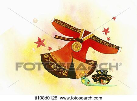 Stock Illustration - Korean traditional upper garment. Fotosearch