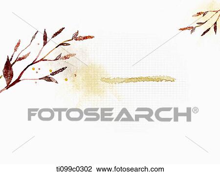 leaves in white background View Large Illustration Drawing - leaves in white background. Fotosearch