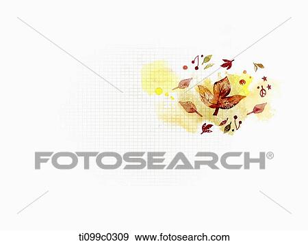 Stock Illustration - maple leaves in white background. Fotosearch