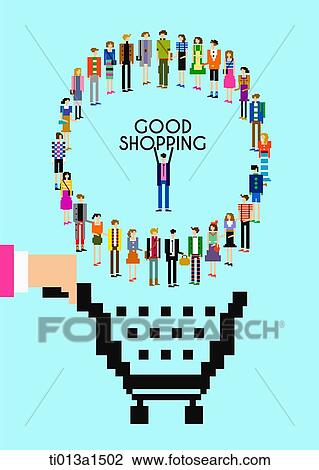 poster campaign for good shopping View Large Illustration Drawing - poster campaign for good shopping. Fotosearch