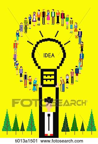 Clip Art - poster campaign for idea. Fotosearch