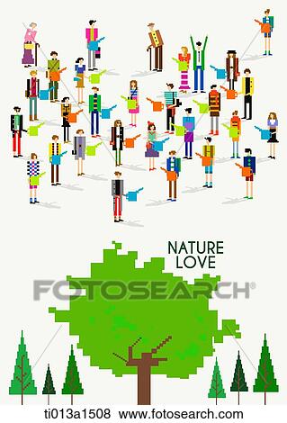 Stock Illustration - poster campaign for nature love. Fotosearch