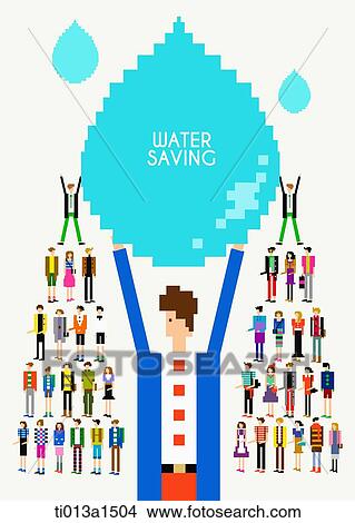 poster campaign for water saving View Large Illustration Stock Illustration - poster campaign for water saving. Fotosearch
