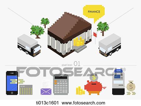 symbols of finance View Large Illustration Clip Art - symbols of finance . Fotosearch