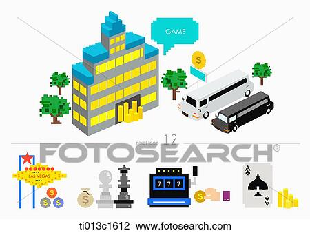 symbols of game View Large Illustration Drawing - symbols of game. Fotosearch