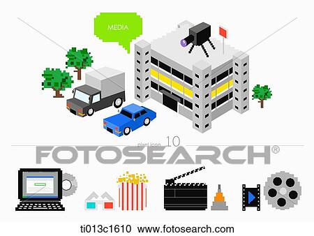 Clipart - symbols of media. Fotosearch
