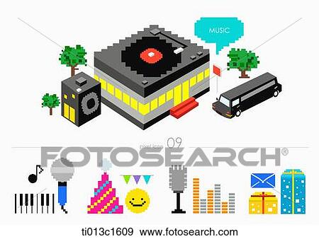 Stock Illustration - symbols of music. Fotosearch