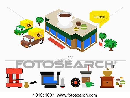 symbols of take out View Large Illustration Stock Illustration - symbols of take out. Fotosearch