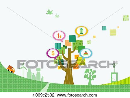 tree of some icons View Large Illustration Drawing - tree of some icons. Fotosearch