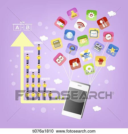 Clipart - use and applications of smart IT devices . Fotosearch
