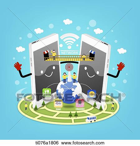 Stock Illustration - use and applications of smart IT devices . Fotosearch