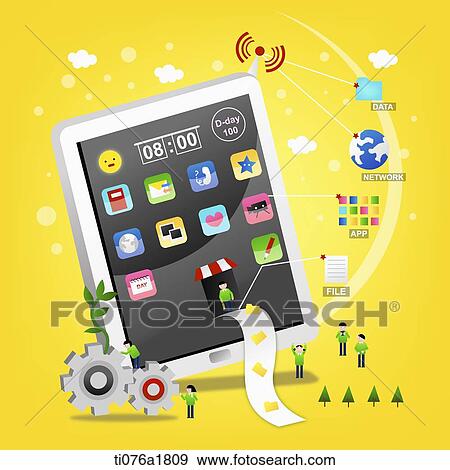 use and applications of smart IT devices  View Large Illustration Stock Illustration - use and applications of smart IT devices . Fotosearch