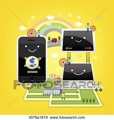 use and applications of smart IT devices View Large Illustration Stock Illustration - use and applications of smart IT devices . Fotosearch