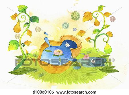water in the gourd View Large Illustration Stock Illustration - water in the gourd . Fotosearch