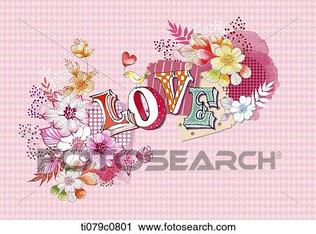 word art of love View Large Illustration Clip Art - word art of love. Fotosearch