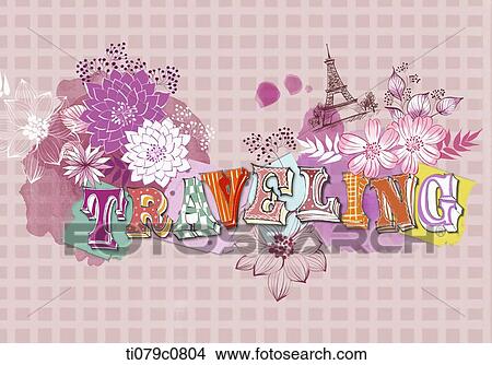 Stock Illustration - word art of traveling . Fotosearch